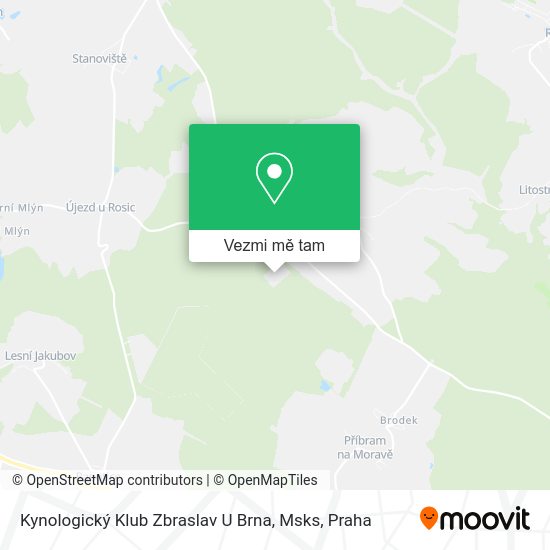 Kynologický Klub Zbraslav U Brna, Msks mapa