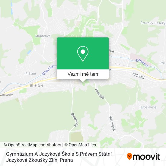 Gymnázium A Jazyková Škola S Právem Státní Jazykové Zkoušky Zlín mapa
