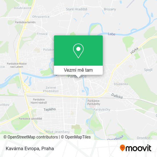 Kavárna Evropa mapa
