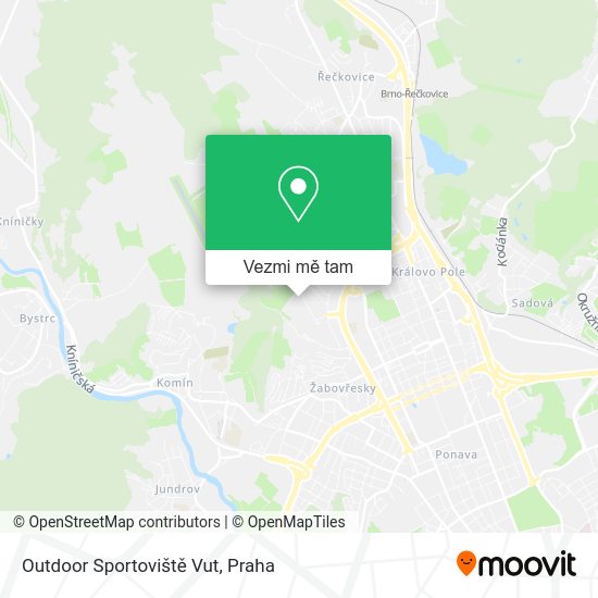 Outdoor Sportoviště Vut mapa