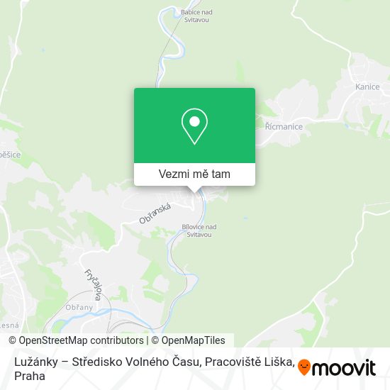 Lužánky – Středisko Volného Času, Pracoviště Liška mapa