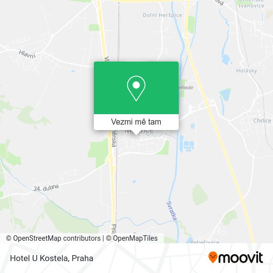 Hotel U Kostela mapa
