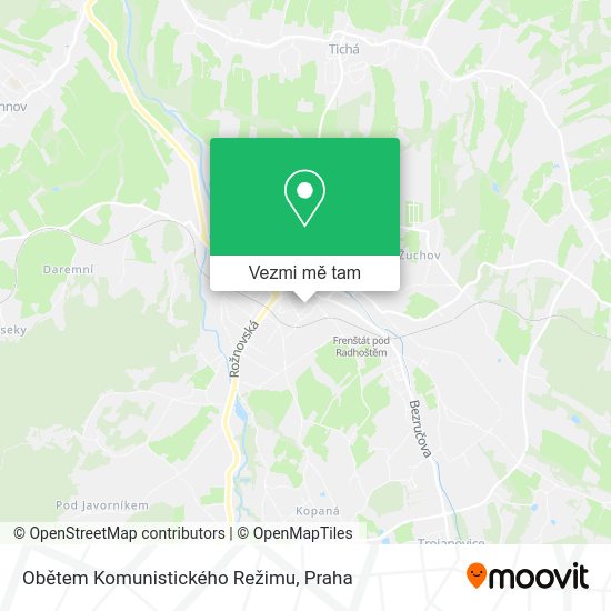 Obětem Komunistického Režimu mapa