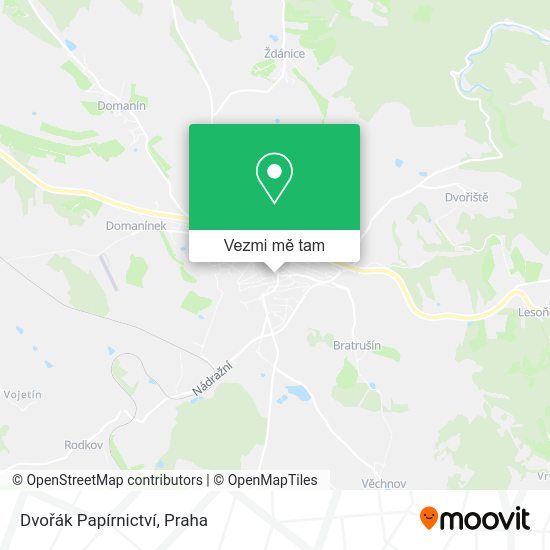 Dvořák Papírnictví mapa