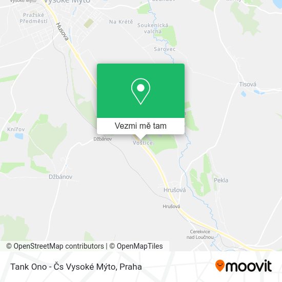 Tank Ono - Čs Vysoké Mýto mapa
