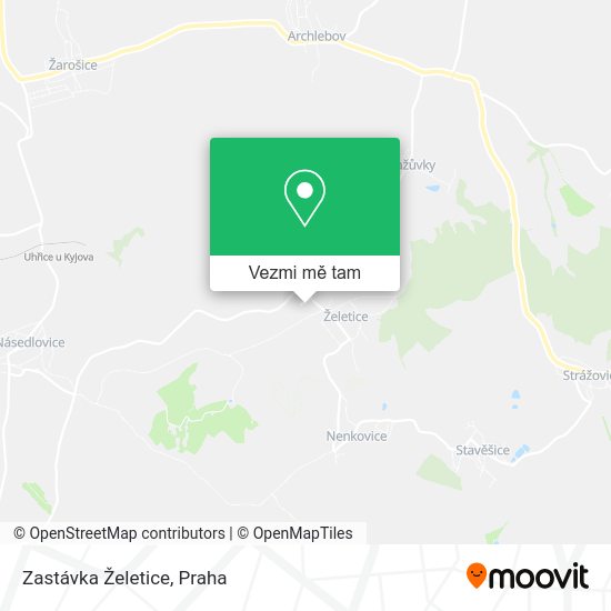 Zastávka Želetice mapa