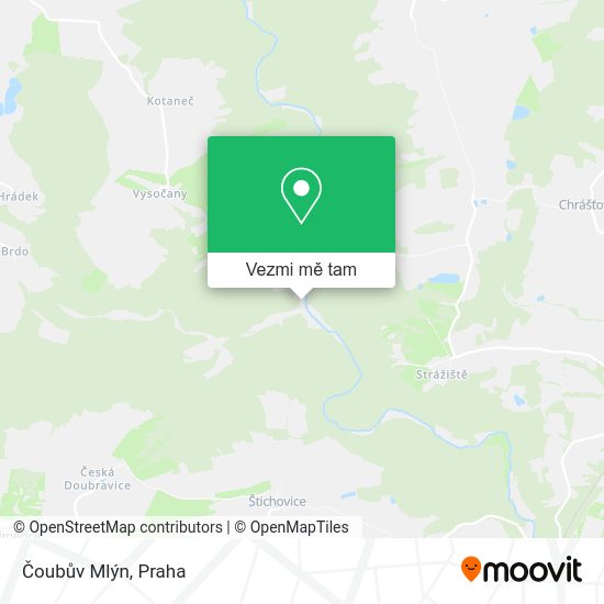 Čoubův Mlýn mapa