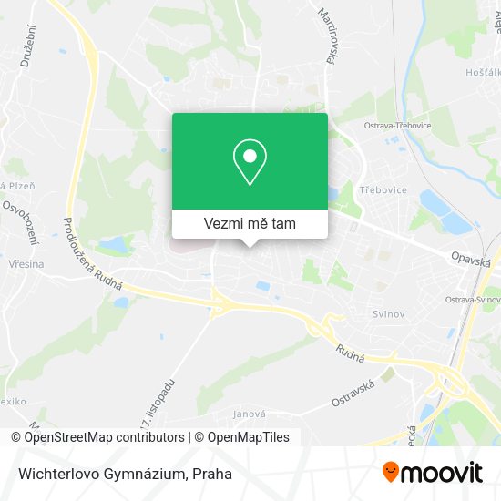 Wichterlovo Gymnázium mapa