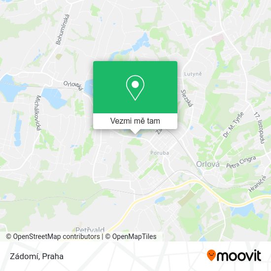 Zádomí mapa