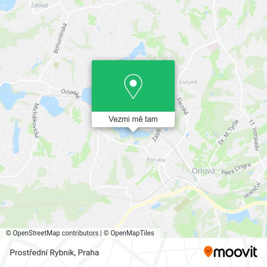 Prostřední Rybník mapa
