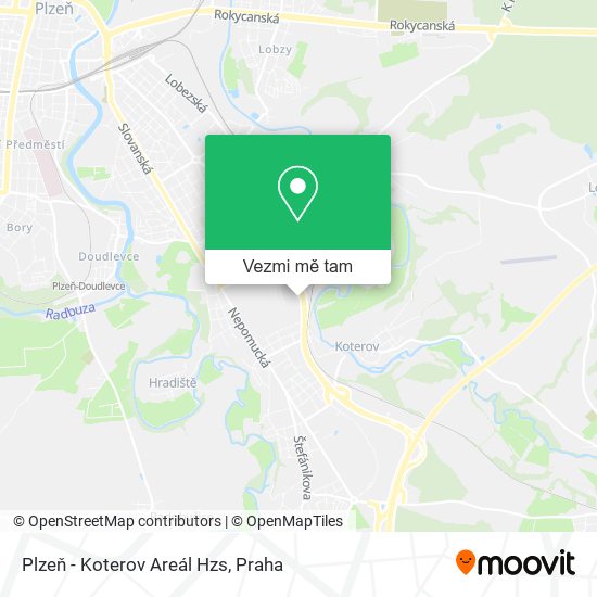 Plzeň - Koterov Areál Hzs mapa