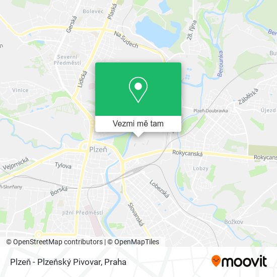 Plzeň - Plzeňský Pivovar mapa