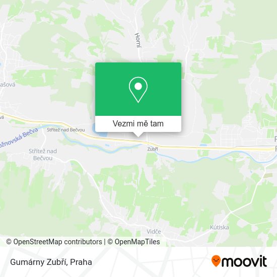 Gumárny Zubří mapa