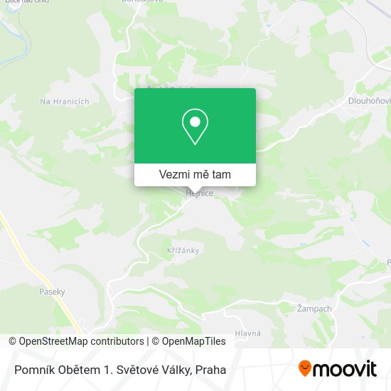 Pomník Obětem 1. Světové Války mapa