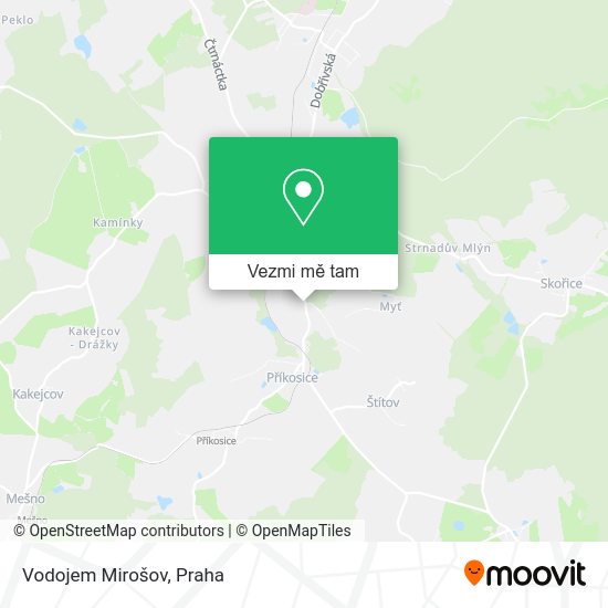 Vodojem Mirošov mapa