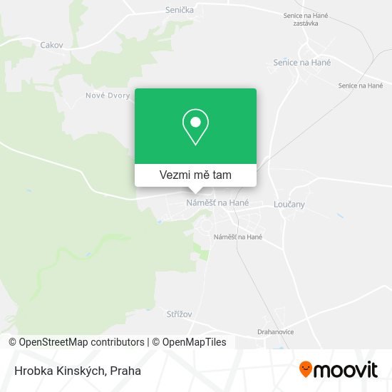 Hrobka Kinských mapa