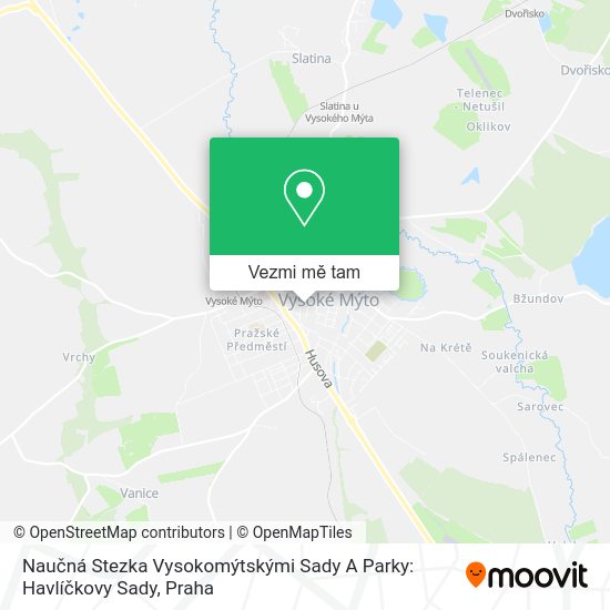 Naučná Stezka Vysokomýtskými Sady A Parky: Havlíčkovy Sady mapa