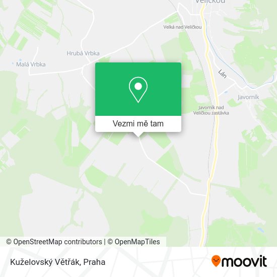 Kuželovský Větřák mapa