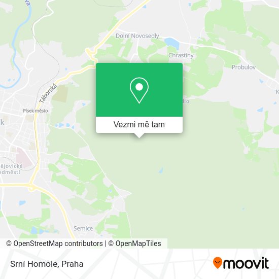 Srní Homole mapa