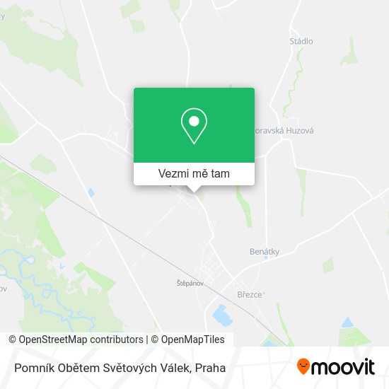Pomník Obětem Světových Válek mapa