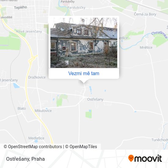 Ostřešany mapa