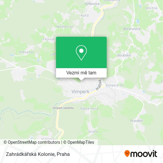 Zahrádkářská Kolonie mapa