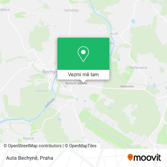 Auta Bechyně mapa