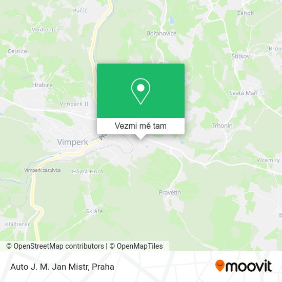Auto J. M. Jan Mistr mapa