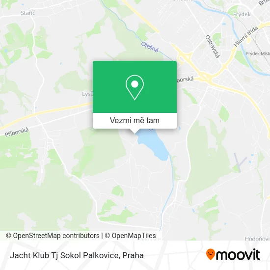 Jacht Klub Tj Sokol Palkovice mapa