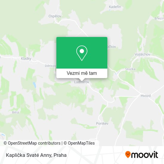 Kaplička Svaté Anny mapa