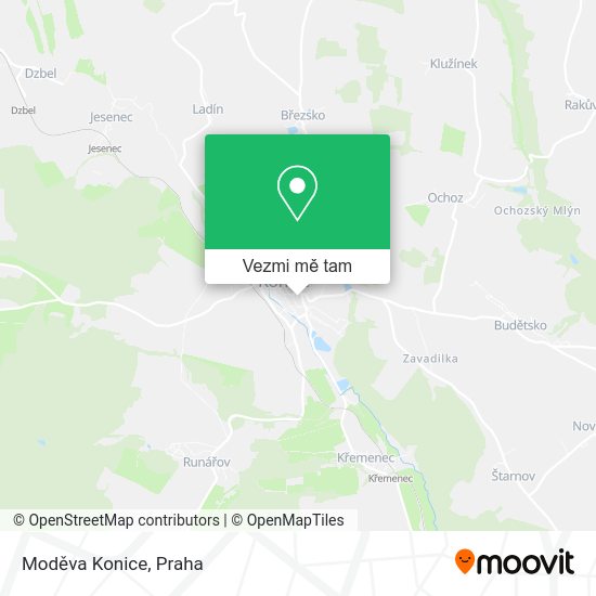 Moděva Konice mapa