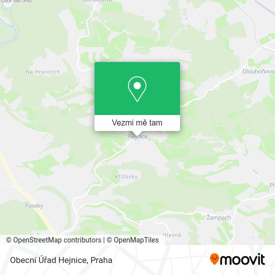 Obecní Úřad Hejnice mapa