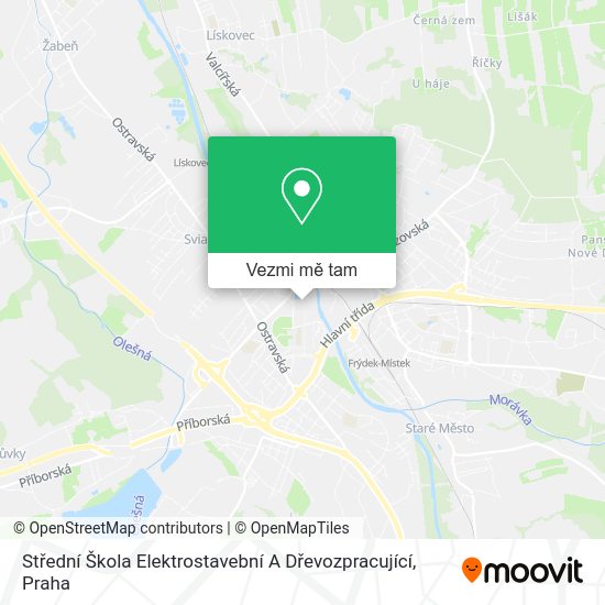 Střední Škola Elektrostavební A Dřevozpracující mapa