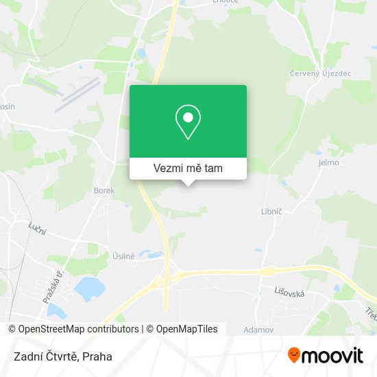 Zadní Čtvrtě mapa