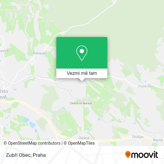 Zubří Obec mapa