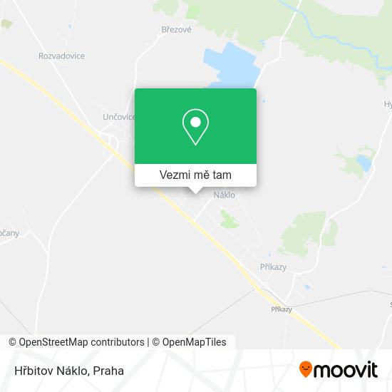 Hřbitov Náklo mapa