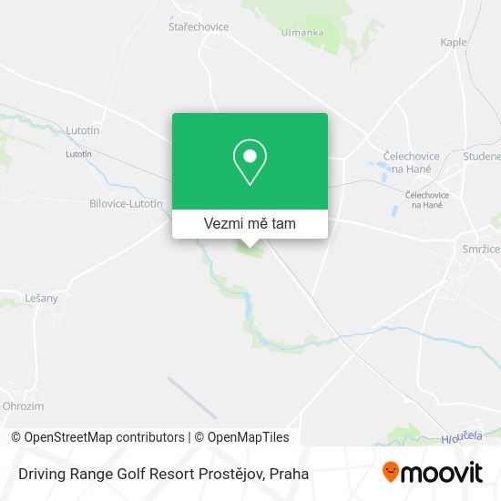 Driving Range Golf Resort Prostějov mapa