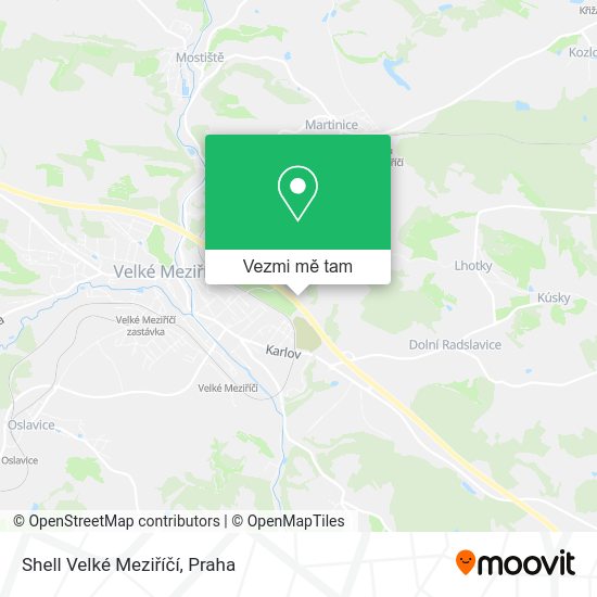 Shell Velké Meziříčí mapa