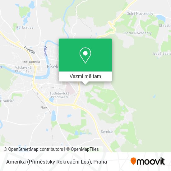 Amerika (Příměstský Rekreační Les) mapa