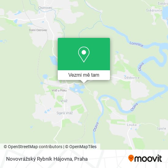 Novovrážský Rybník Hájovna mapa