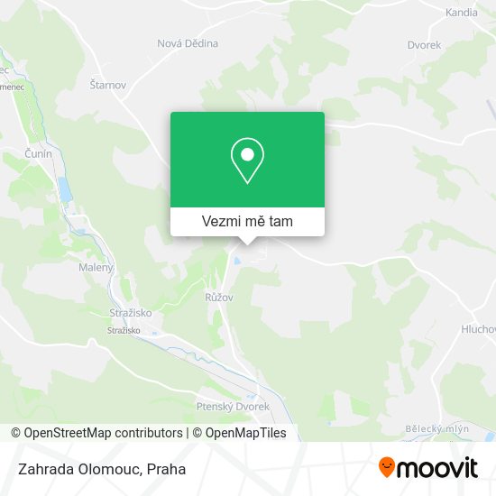 Zahrada Olomouc mapa
