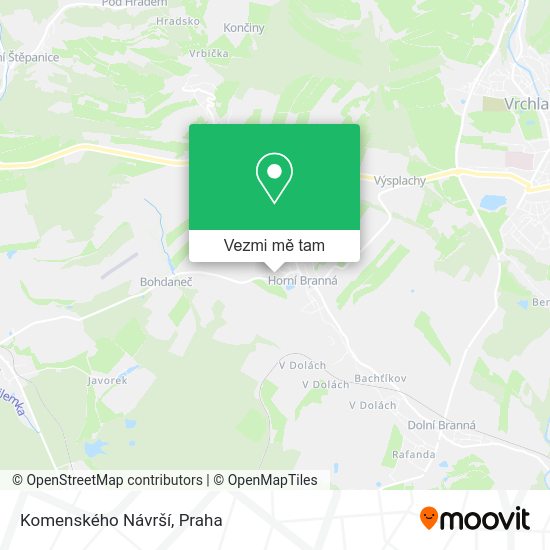 Komenského Návrší mapa
