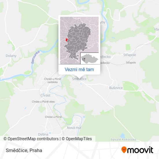 Smědčice mapa