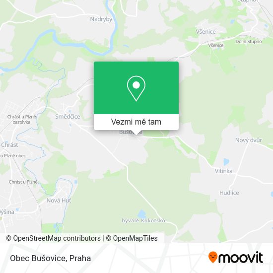 Obec Bušovice mapa