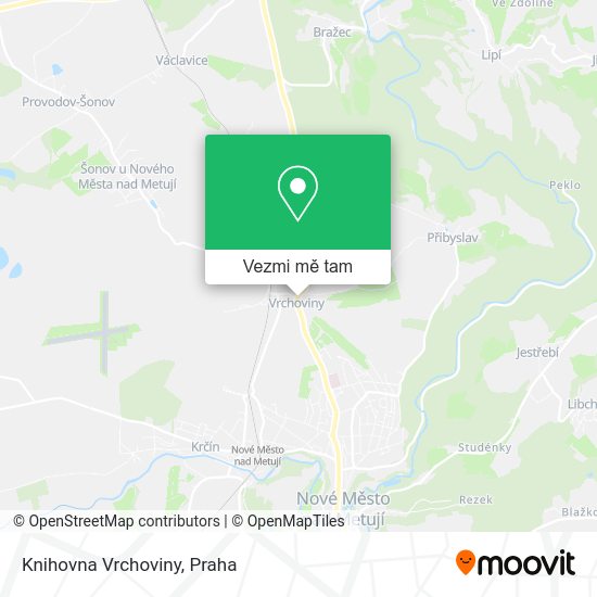 Knihovna Vrchoviny mapa