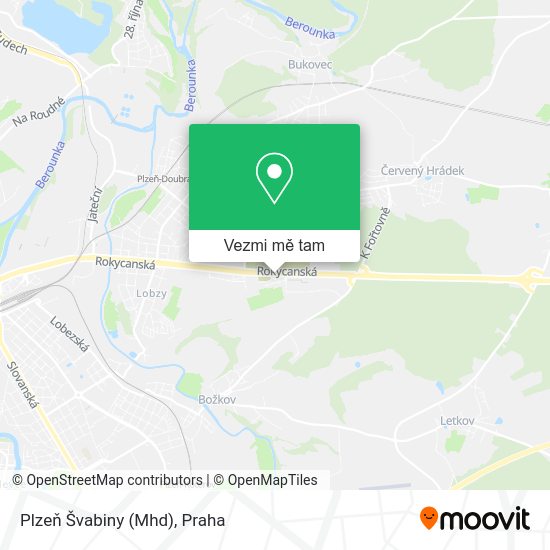Plzeň Švabiny (Mhd) mapa