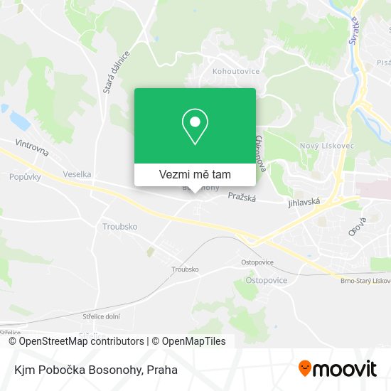 Kjm Pobočka Bosonohy mapa