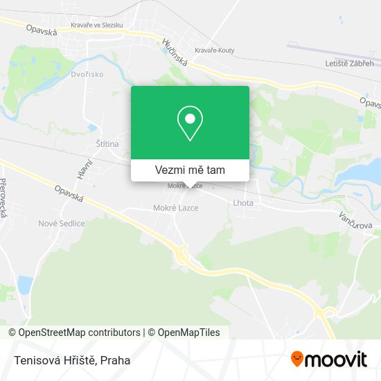 Tenisová Hřiště mapa