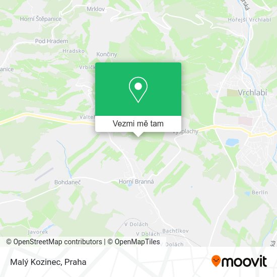 Malý Kozinec mapa