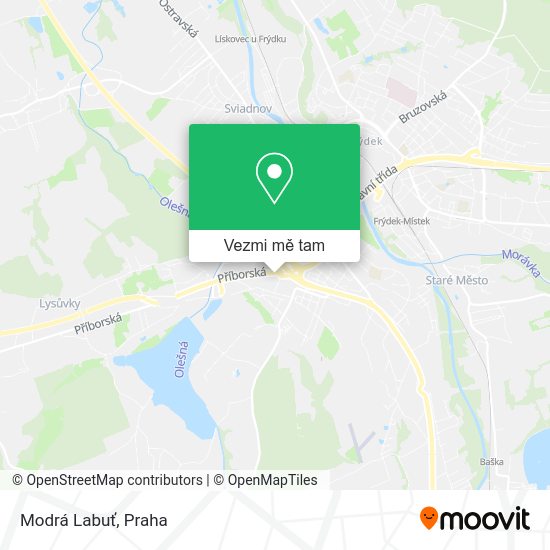 Modrá Labuť mapa